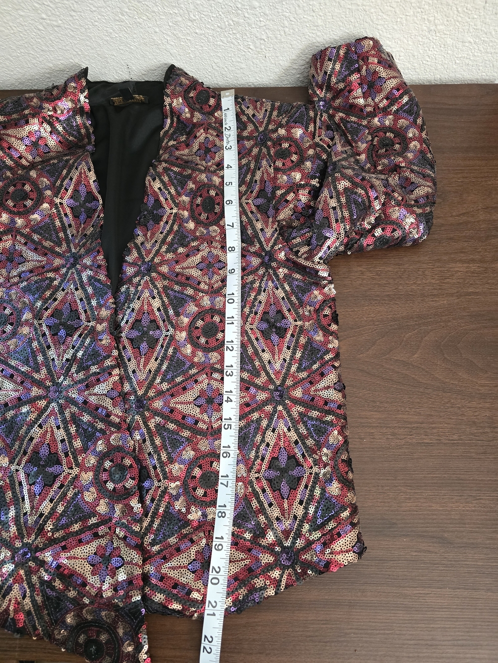 Alberto Makali Multi-Metallic Sequin Open-Front Blazer - Picture 10 of 11